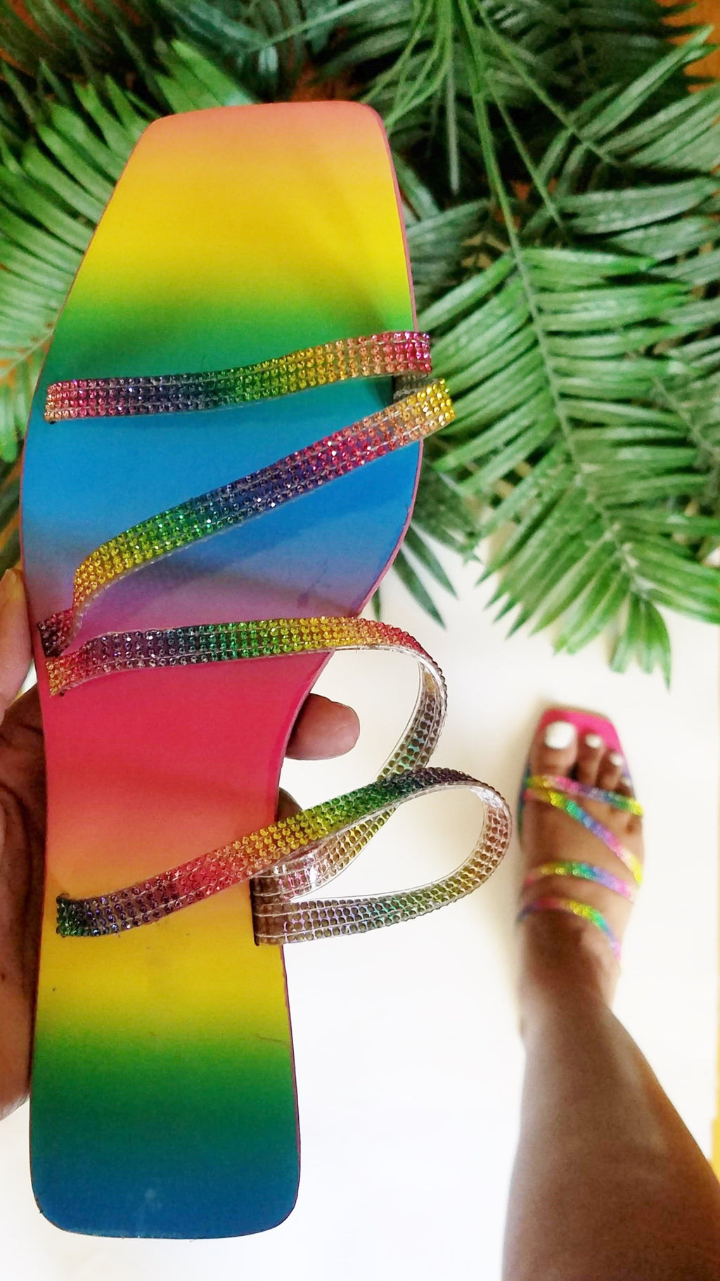 Asia Rhinestone Sandal Rainbow Shoe Limitless